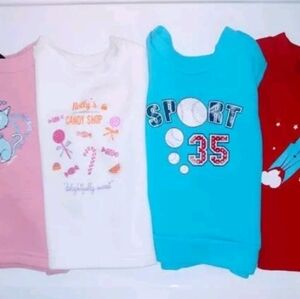 Joe Boxer, Print Fleece Top, Cat, Baseball, Rocket Ship, Candy Shop, Lot of 4